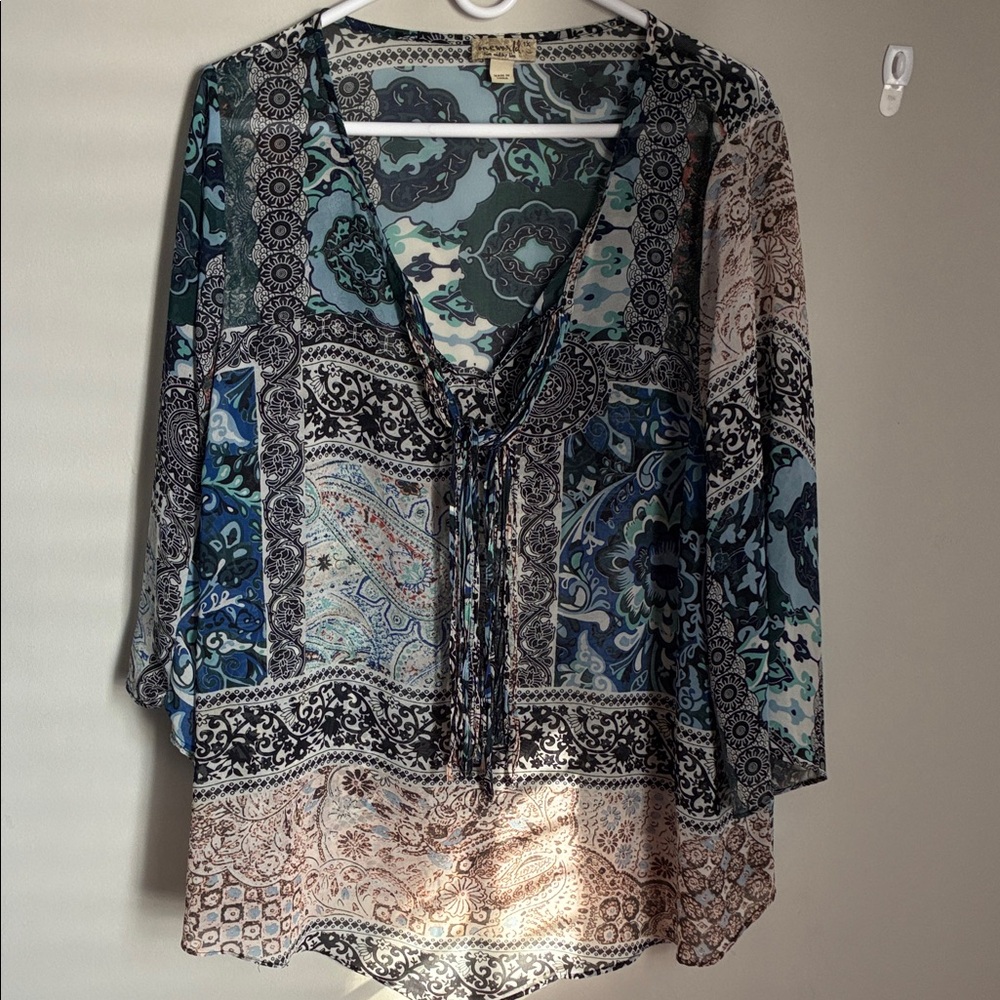 ONE WORLD Multicolor Paisley Women's Blouse